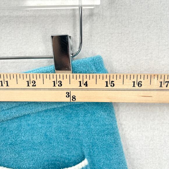 BAREFOOT DREAMS CozyChic Ultra Lite Shorts Womens Small Blue White Patch Pockets - Picture 9 of 12